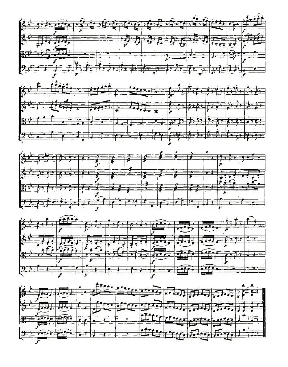 Quartet No. 6 in Bb Major, K. 159（降B大调第六弦乐四重奏）