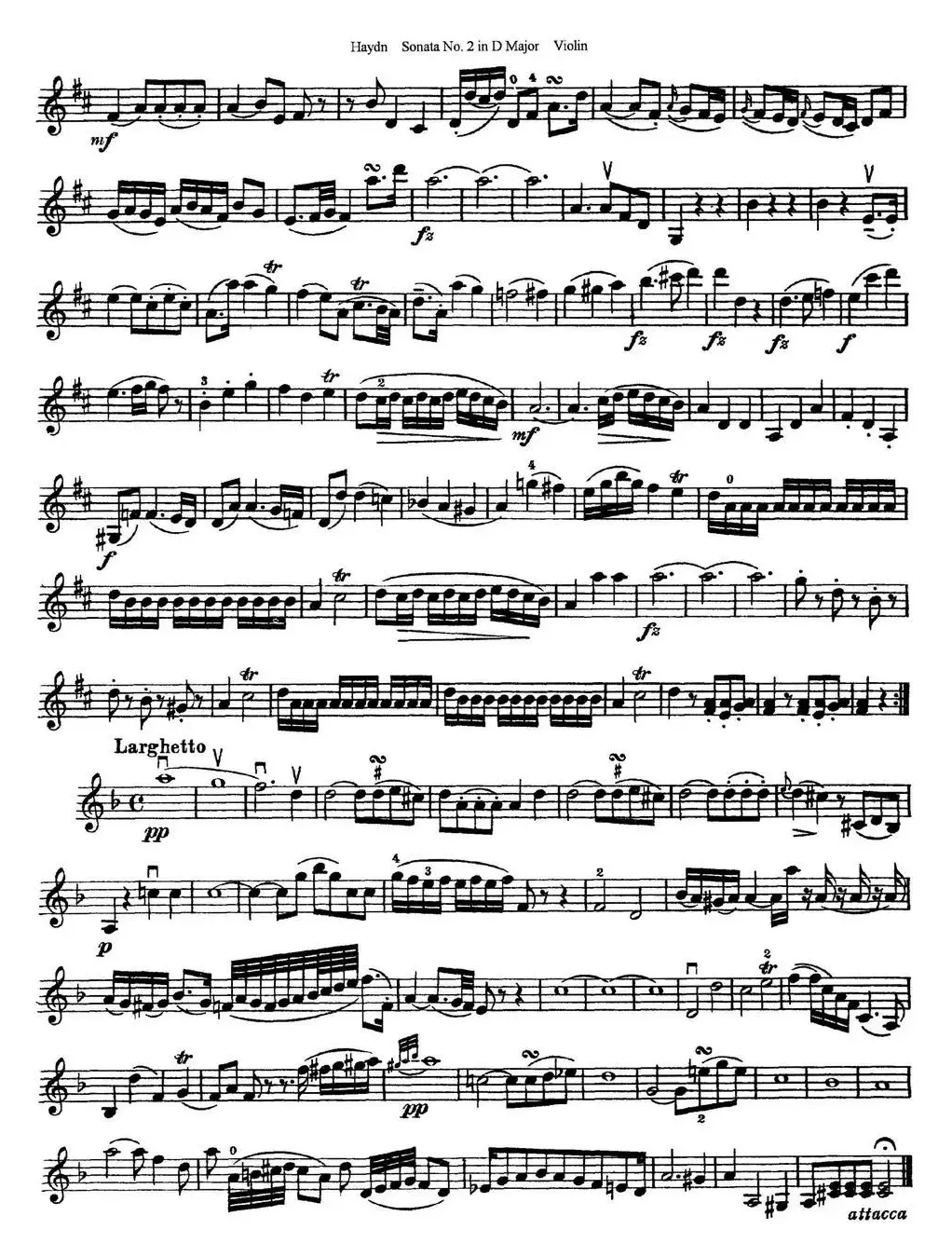 Violin Sonata No.2 in D Major