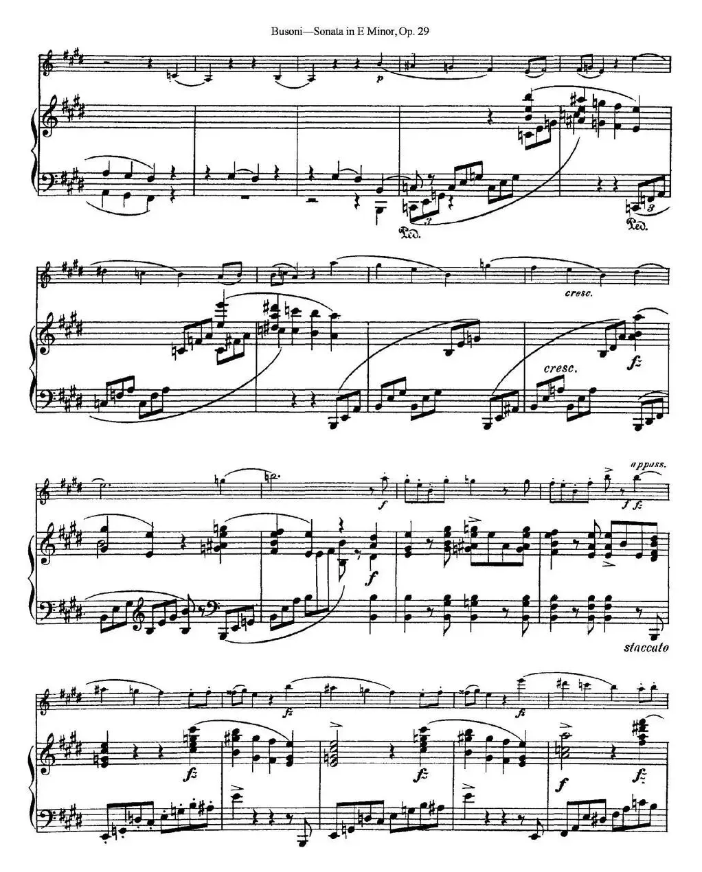 Violin Sonata No.1 in E Minor Op.29（小提琴+钢琴伴奏）