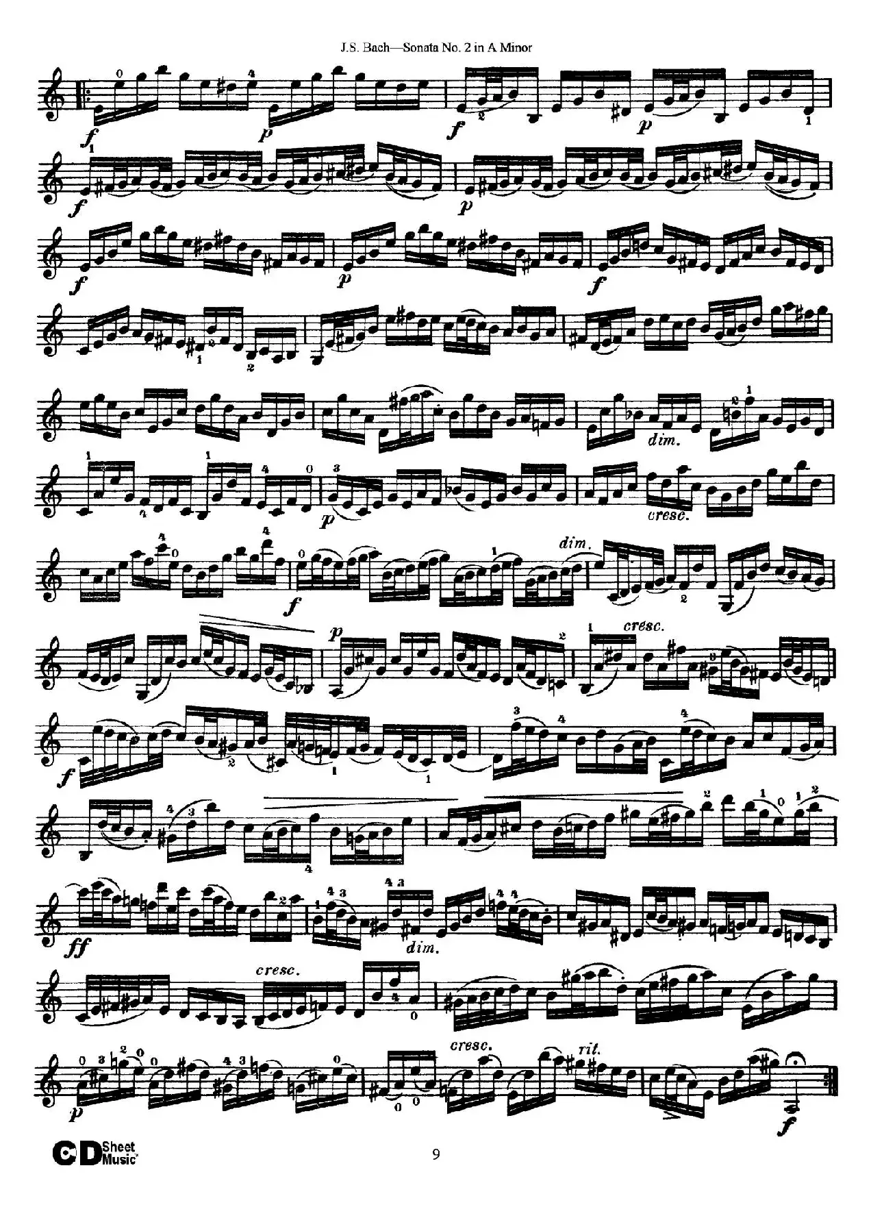 6 Violin Sonatas and Partitas 3.Sonata No.2 A Minor