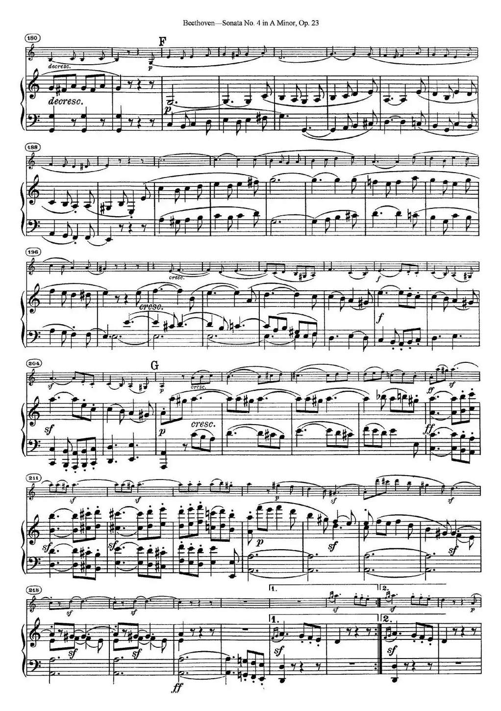 Violin Sonata No.4 in A Minor Op.23（小提琴+钢琴伴奏）