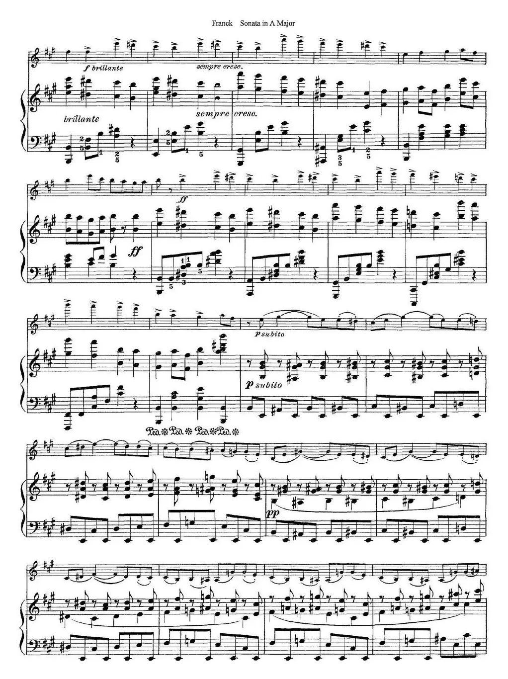 Franck Sonata in A Major（小提琴+钢琴伴奏）