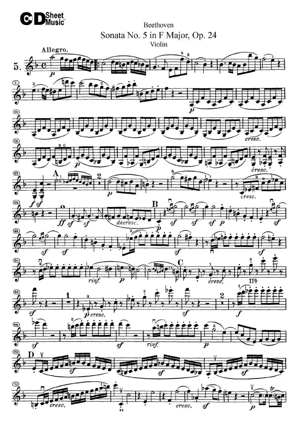 Violin Sonata No.5 in F Major Op.24