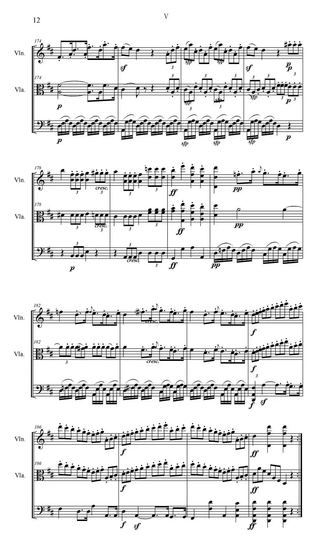 Serenate（String Trio）（D大调弦乐三重奏Op.8,V）