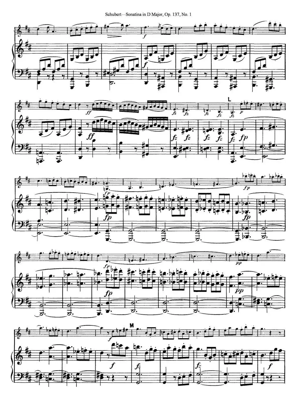 Violin Sonatina in D major Op.137 No.1（小提琴+钢琴伴奏）