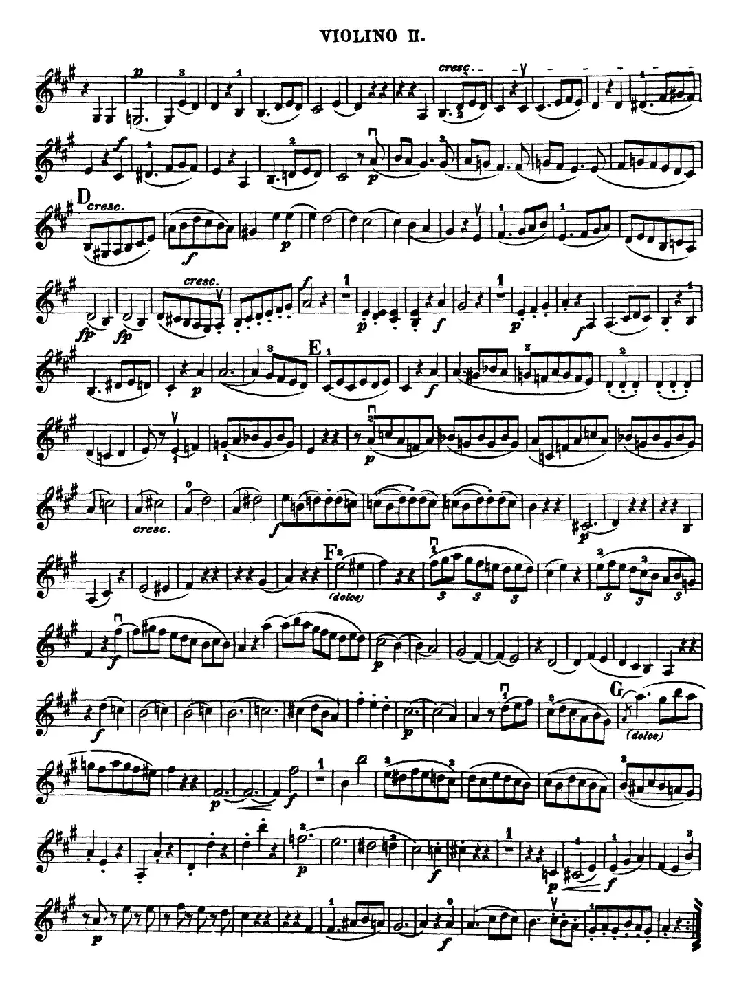 Mozart《Quartet No.18 in A Major,K.464》（Violin 2分谱）