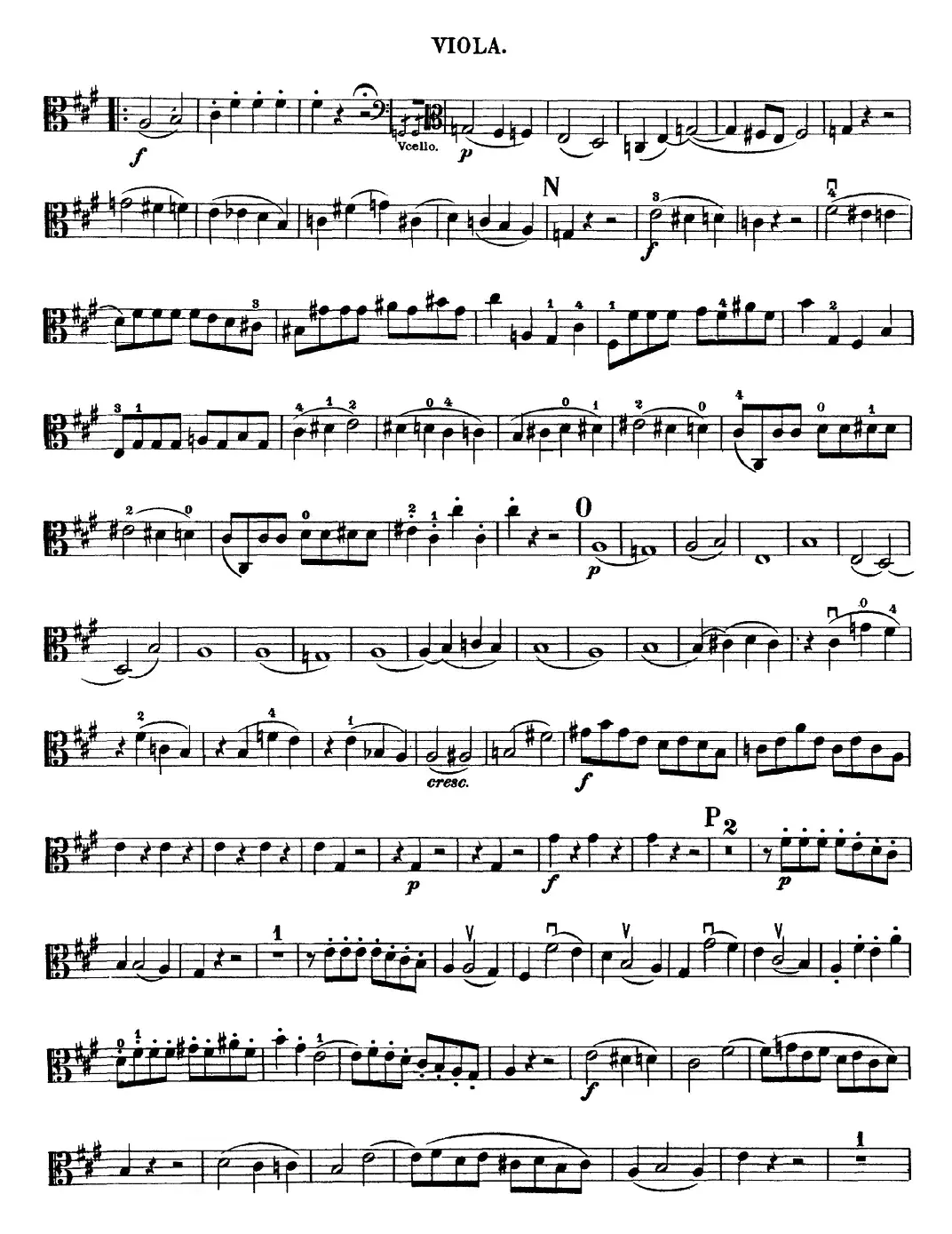 Mozart《Quartet No.18 in A Major,K.464》（Viola分谱）