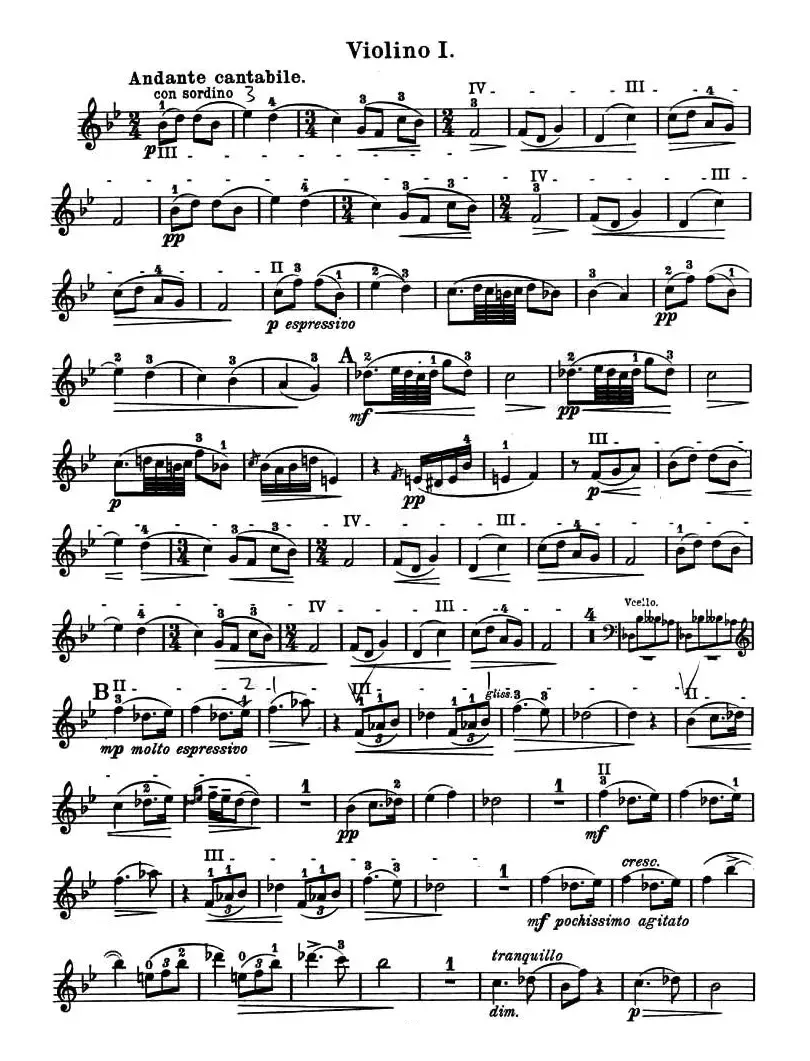 QUARTET No.1 IN D MAJOR Op.11（弦乐四重奏、小提琴分谱）