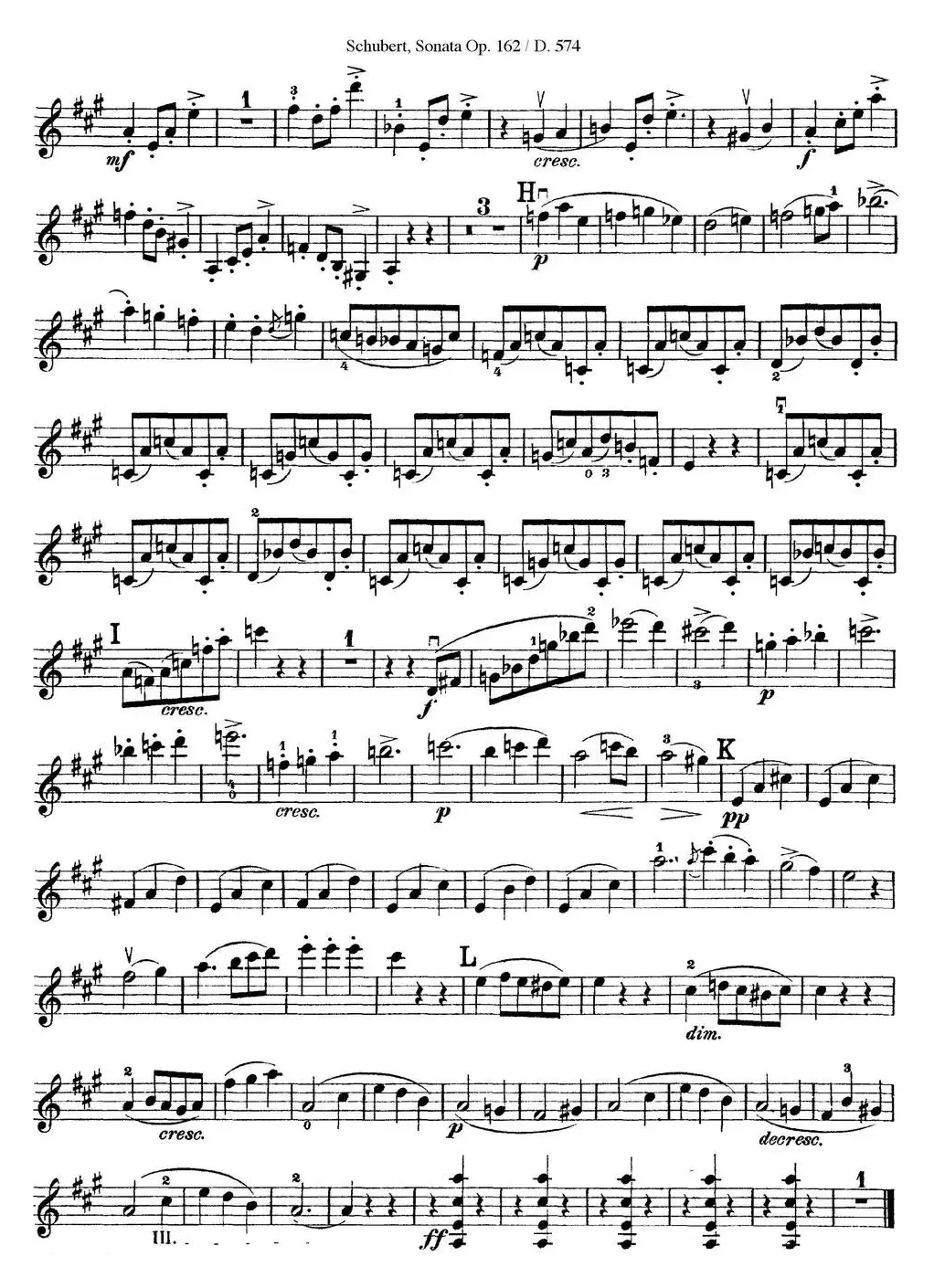 Violin Sonata in A major Op.162 D.574