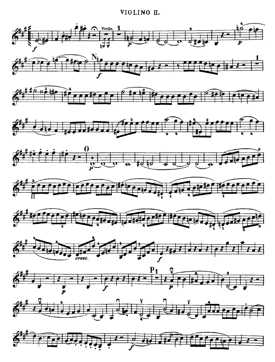 Mozart《Quartet No.18 in A Major,K.464》（Violin 2分谱）