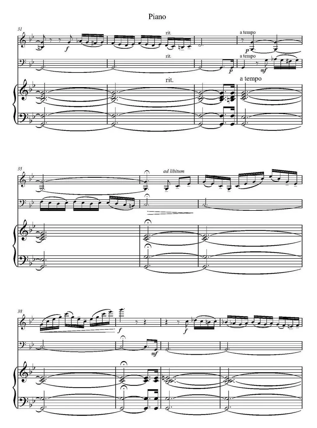 Adagio（小提琴+大提琴+钢琴伴奏、T.Albinoni作曲版）