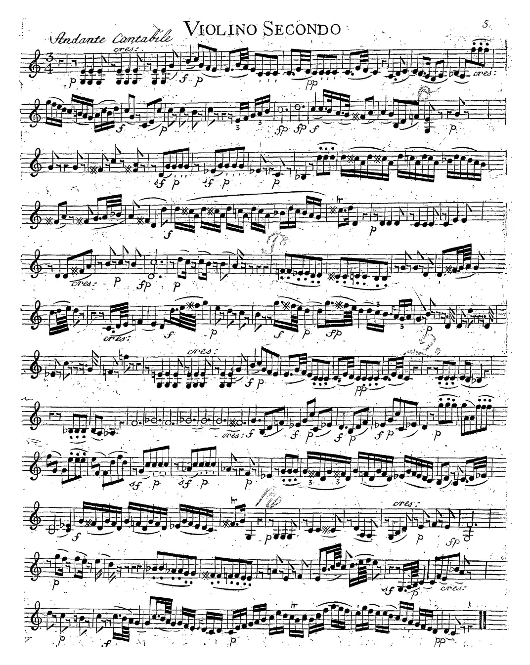 Mozart《Quartet No.14 in G Major,K.387》（Violin 2分谱）