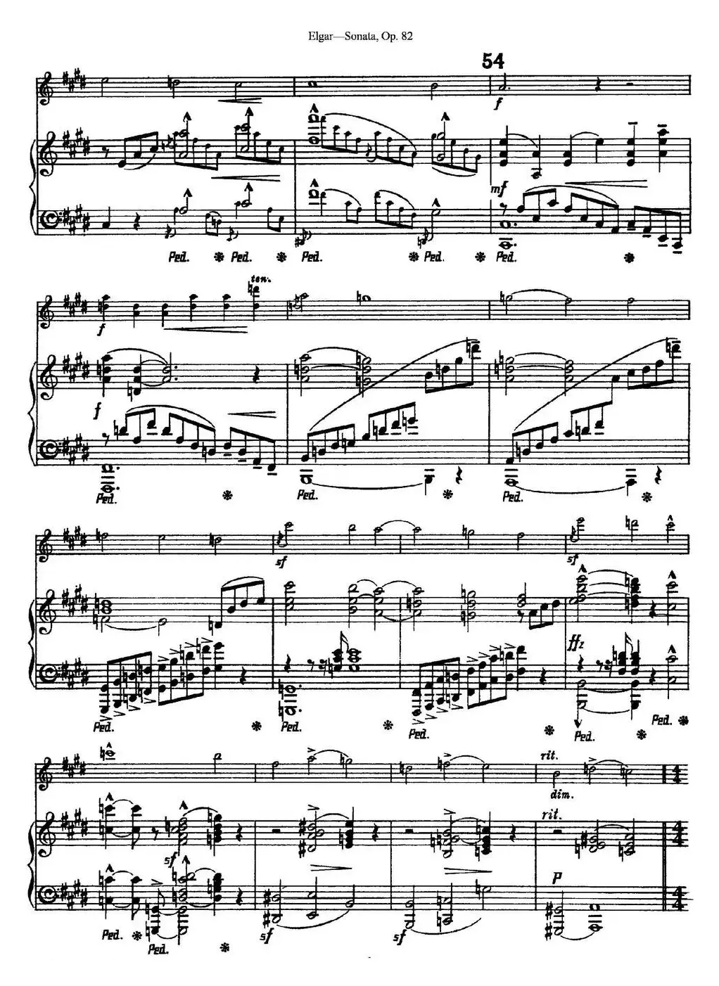 Violin Sonata Op.82（小提琴+钢琴伴奏）