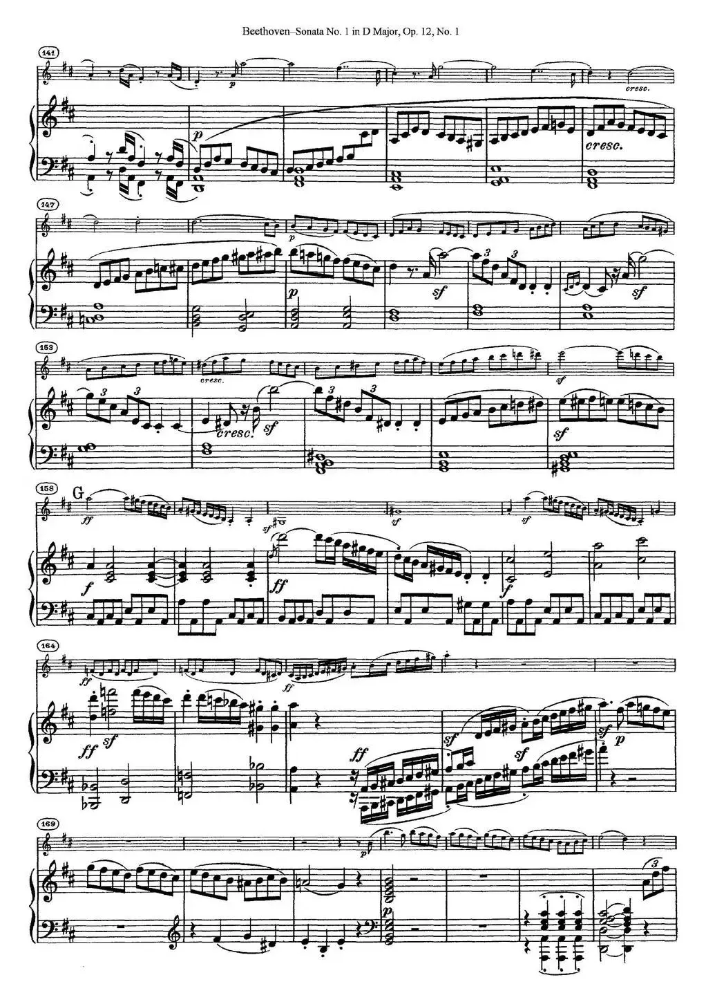 Violin Sonata No.1 in D Major Op.12 No.1（小提琴+钢琴伴奏）