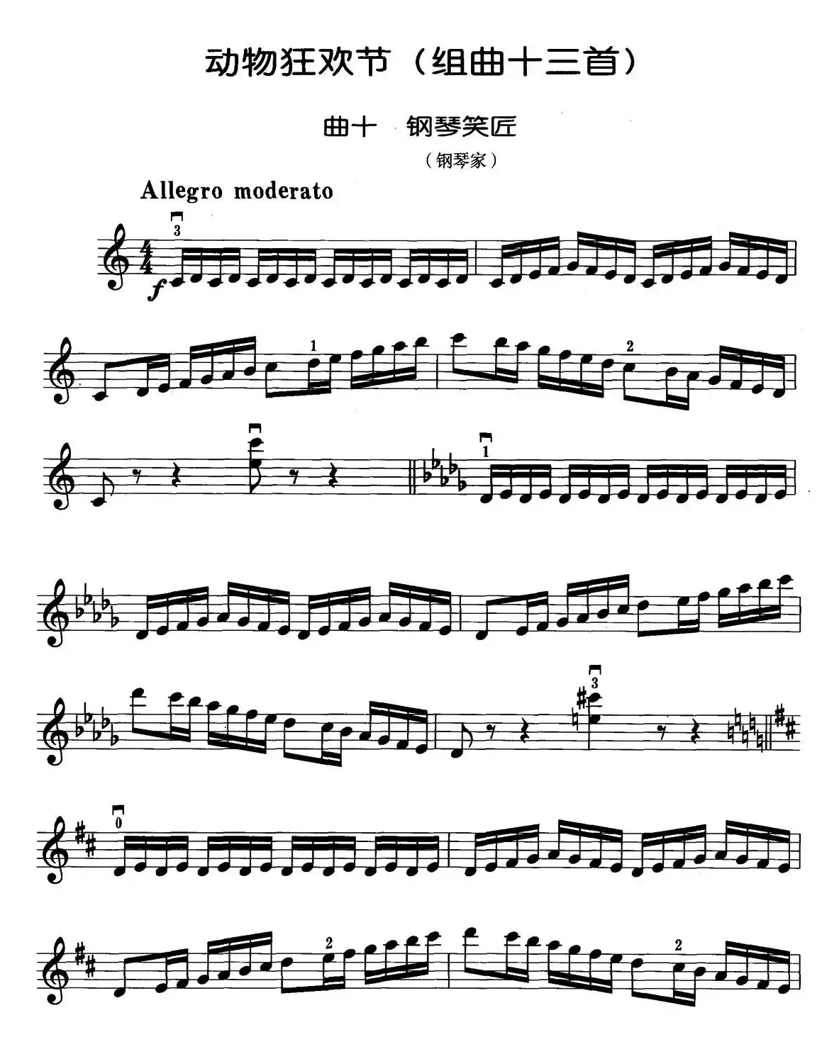 动物狂欢节组曲：十、钢琴家