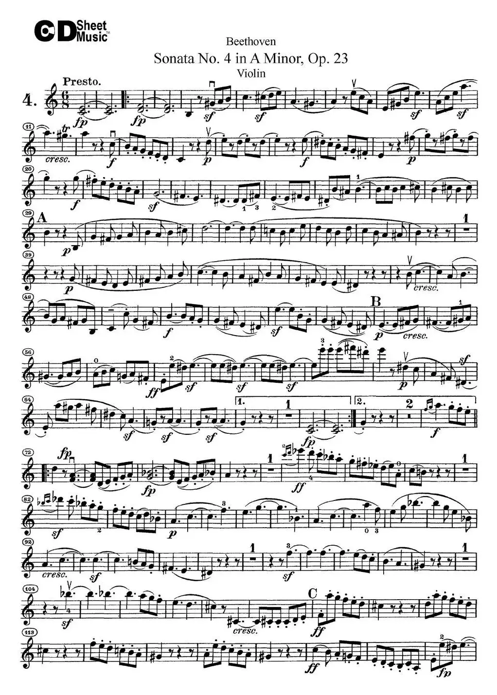 Violin Sonata No.4 in A Minor Op.23