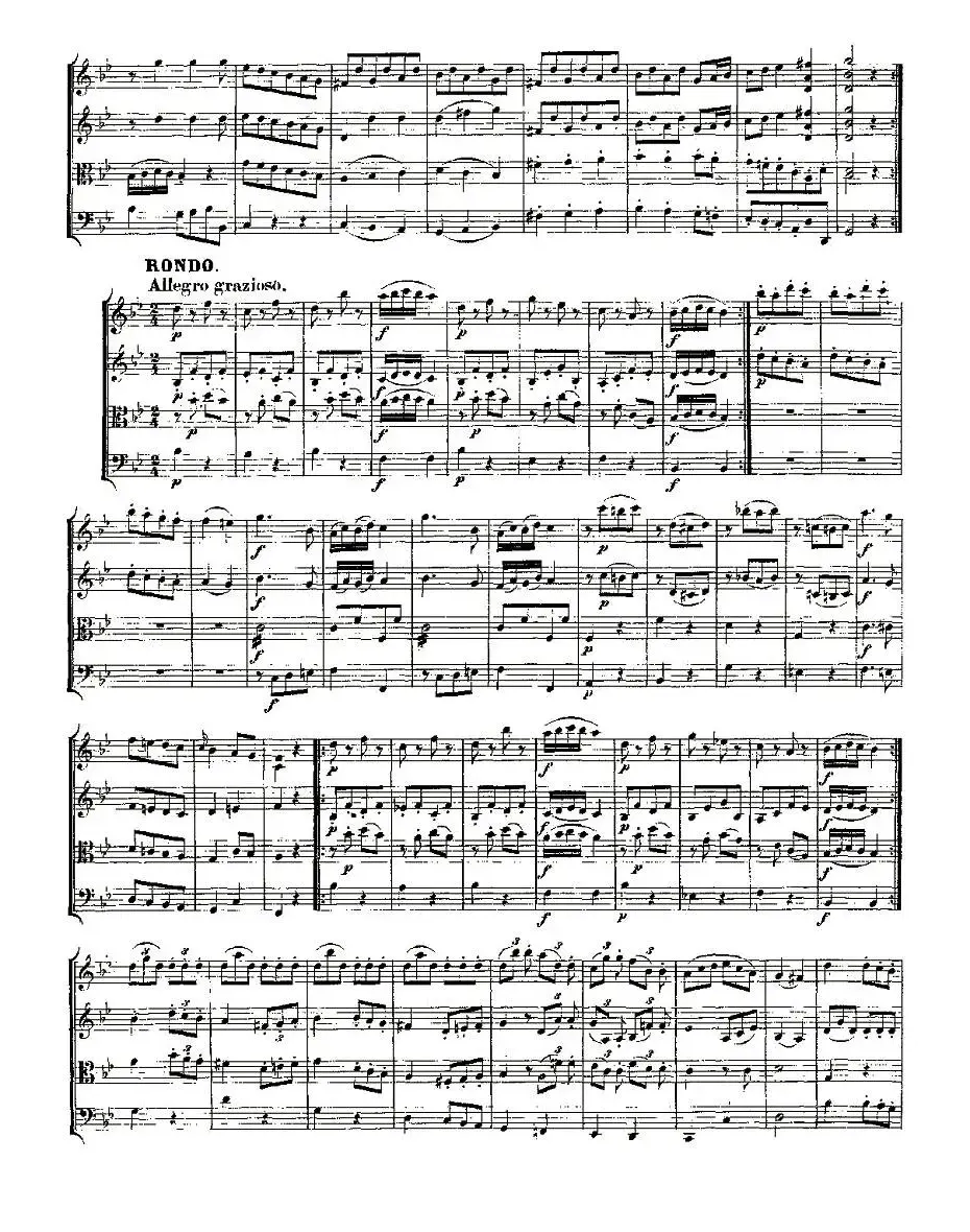 Quartet No. 6 in Bb Major, K. 159（降B大调第六弦乐四重奏）