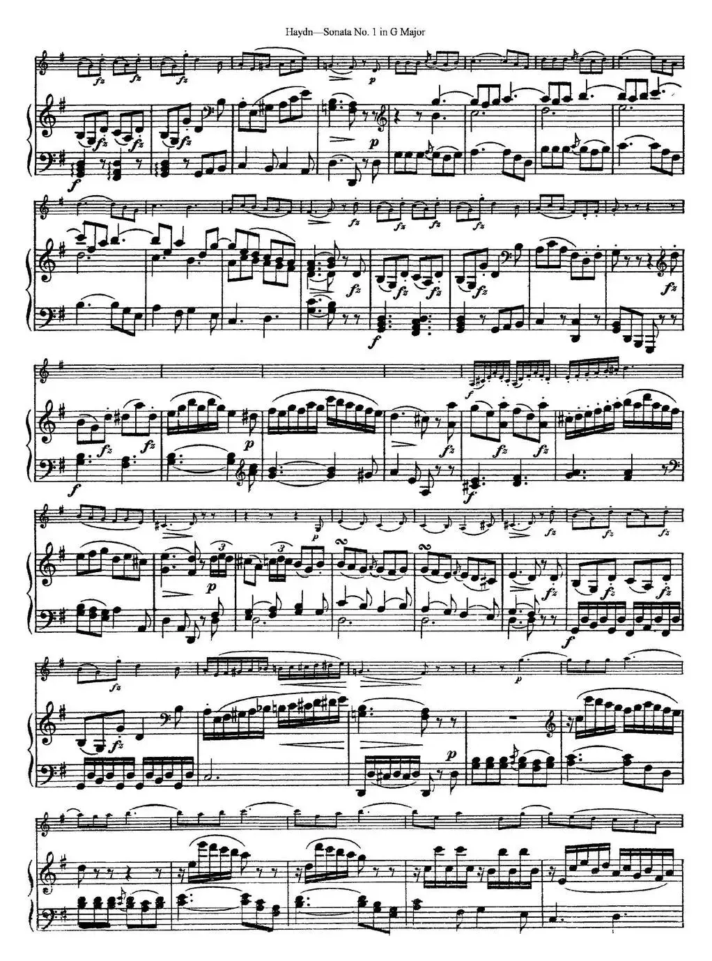 Violin Sonata No.1 in G Major（小提琴+钢琴伴奏）