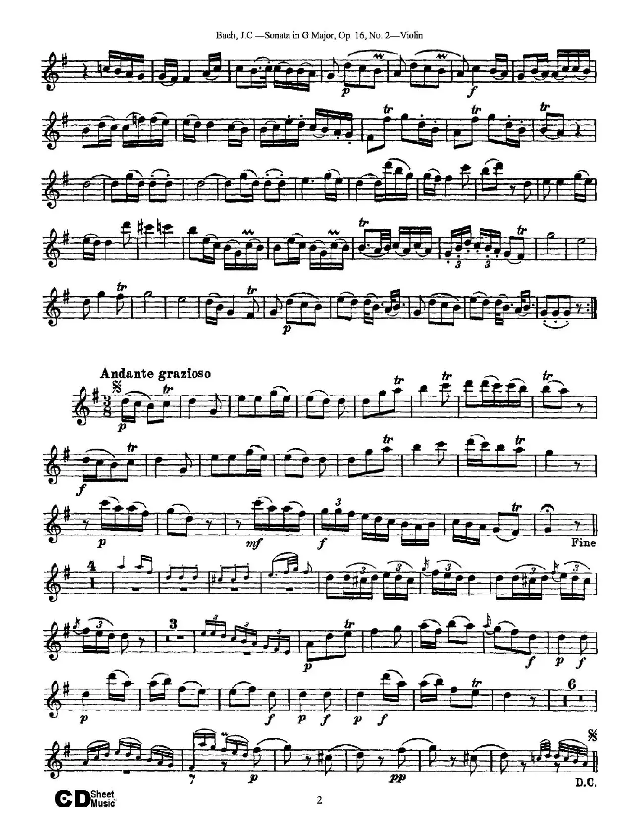 Sonata in D Major,Op.16 No.2