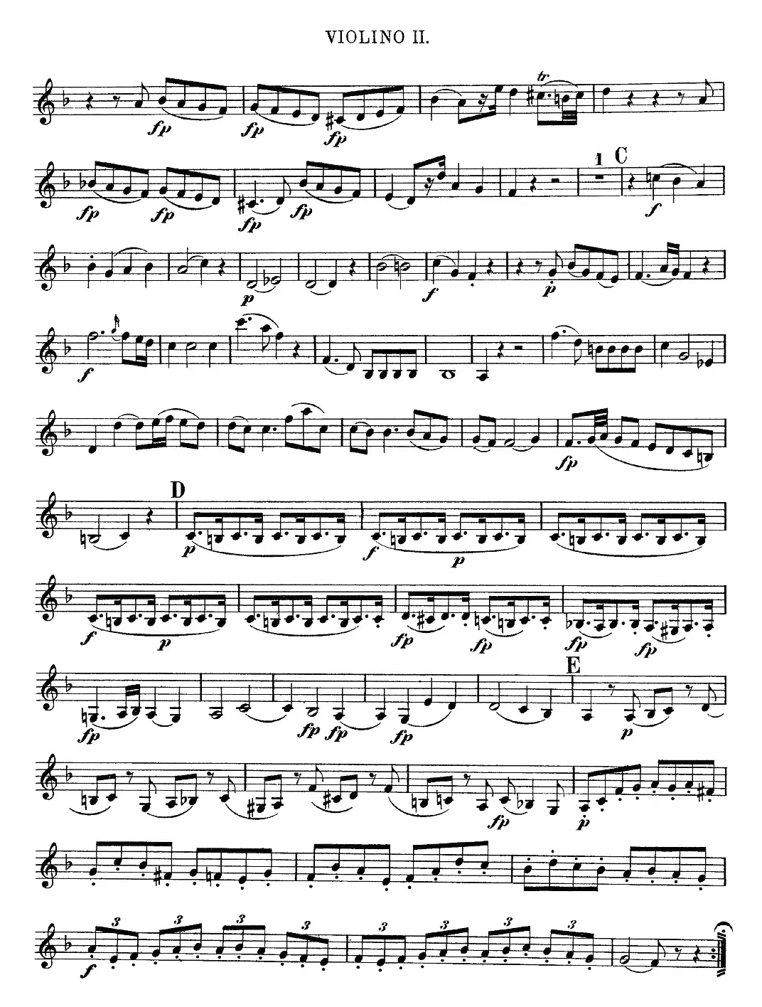 Mozart《Quartet No.8 in F Major,K.168》（Violin 2分谱）