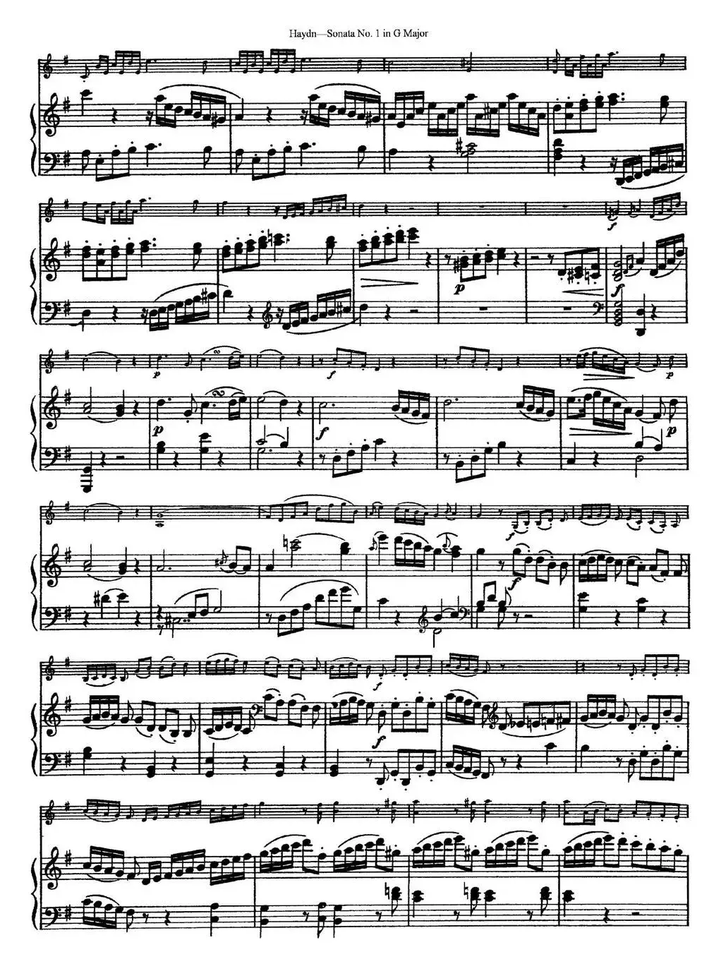 Violin Sonata No.1 in G Major（小提琴+钢琴伴奏）