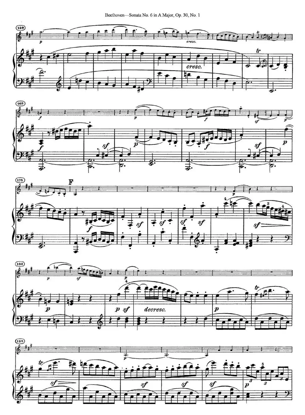 Violin Sonata No.6 in A Major Op.30 No.1（小提琴+钢琴伴奏）