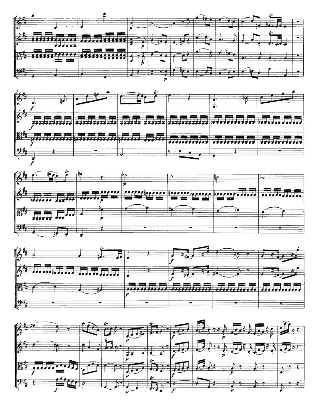 Mozart《Quartet No.9 in A Major,K.169》（总谱）