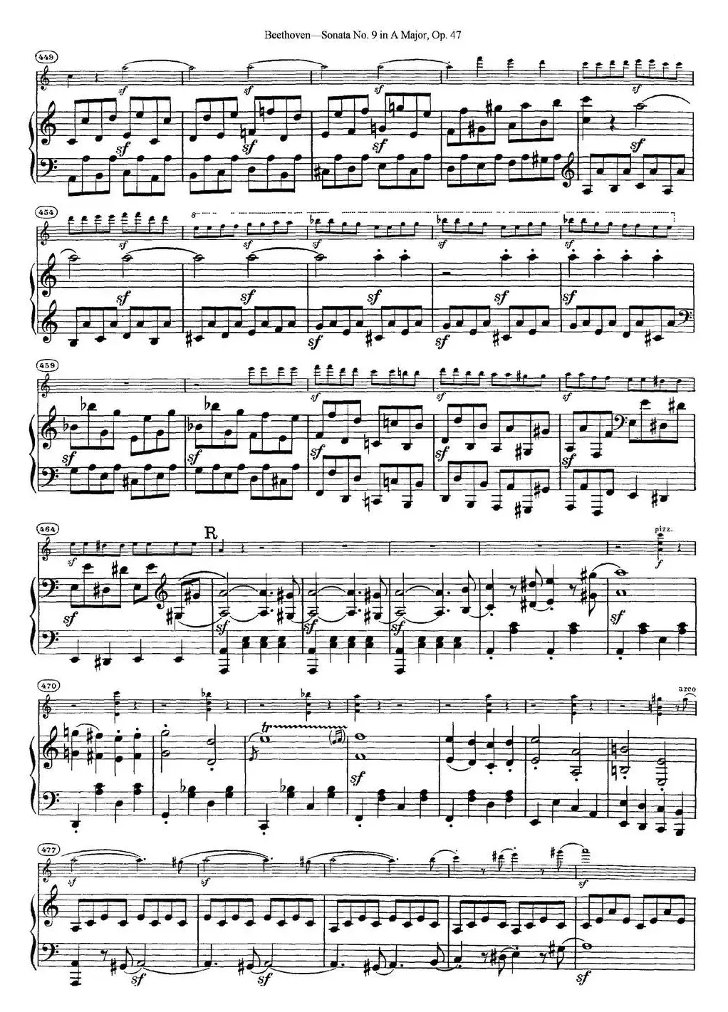 Violin Sonata No.9 in A Major Op.47（小提琴+钢琴伴奏）