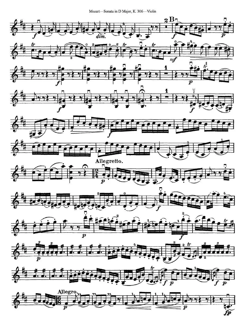 Violin Sonata in D Major K.306