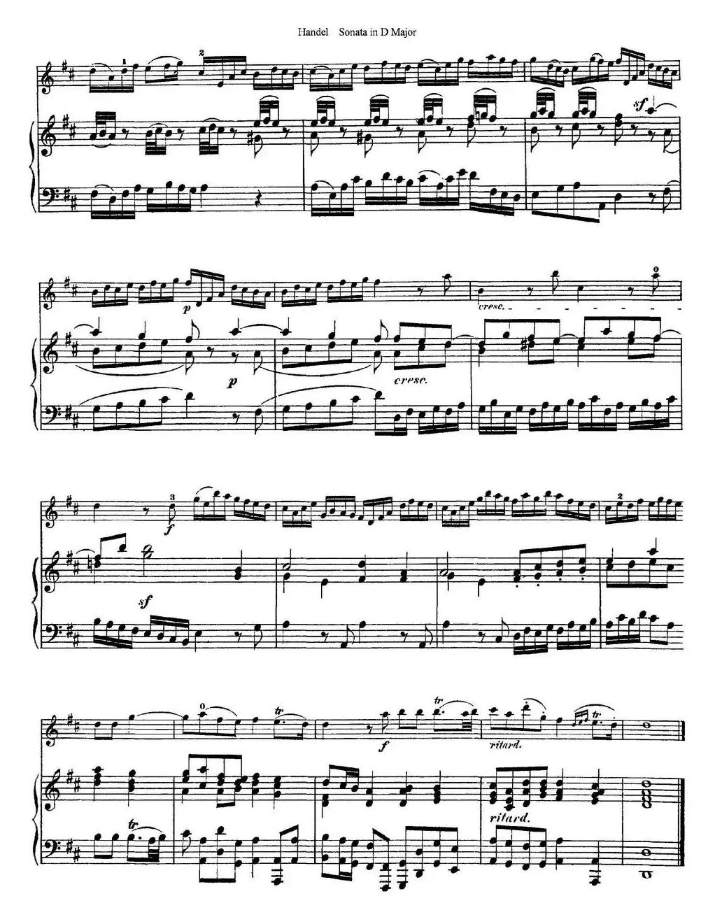 Violin Sonata No.4 in D major（小提琴+钢琴伴奏）