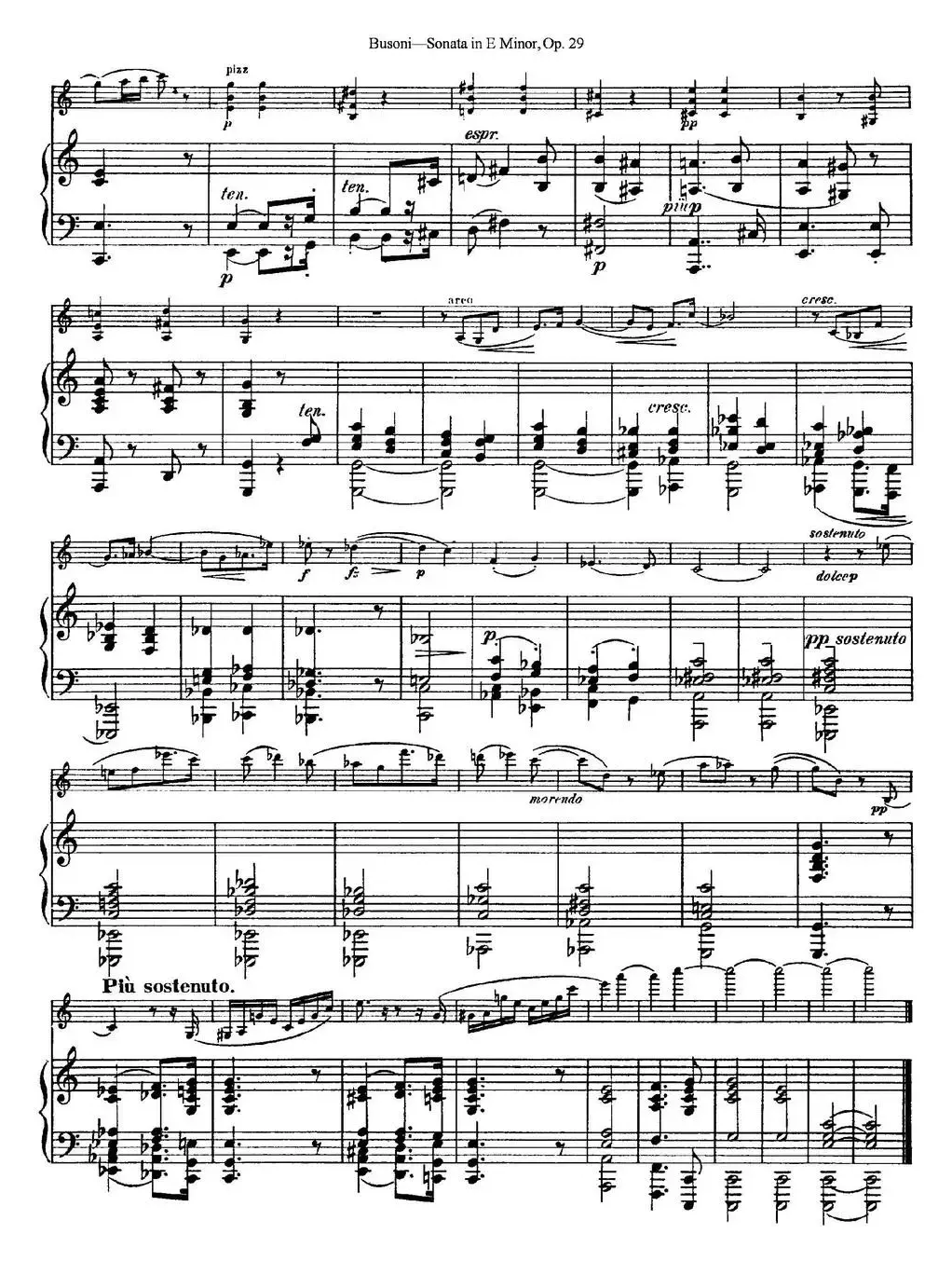 Violin Sonata No.1 in E Minor Op.29（小提琴+钢琴伴奏）