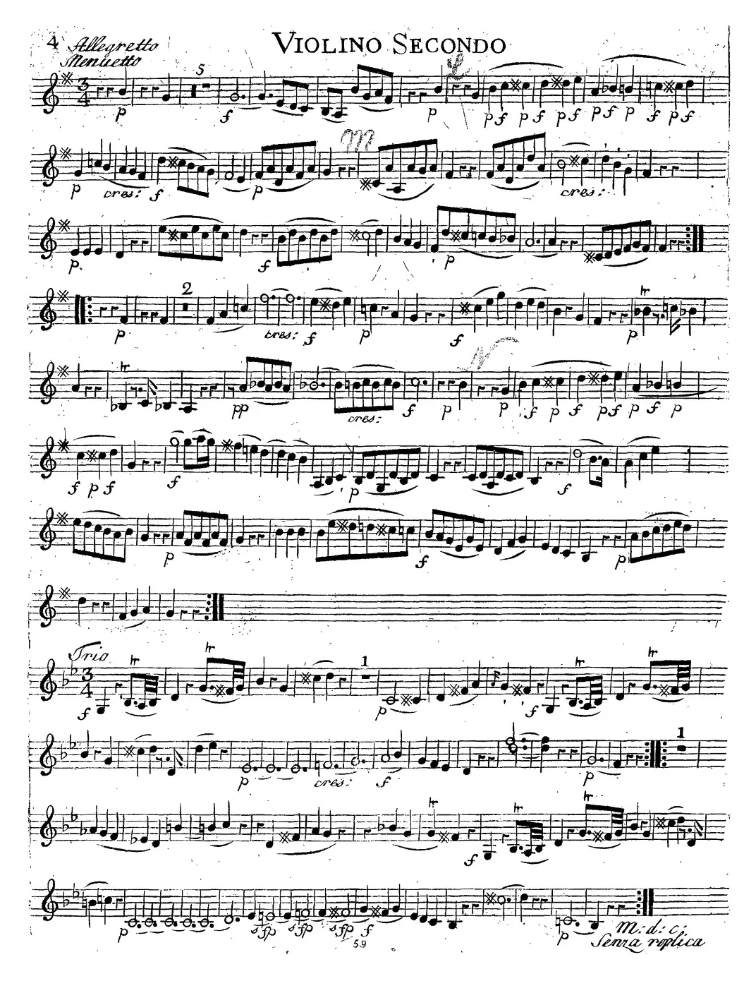 Mozart《Quartet No.14 in G Major,K.387》（Violin 2分谱）