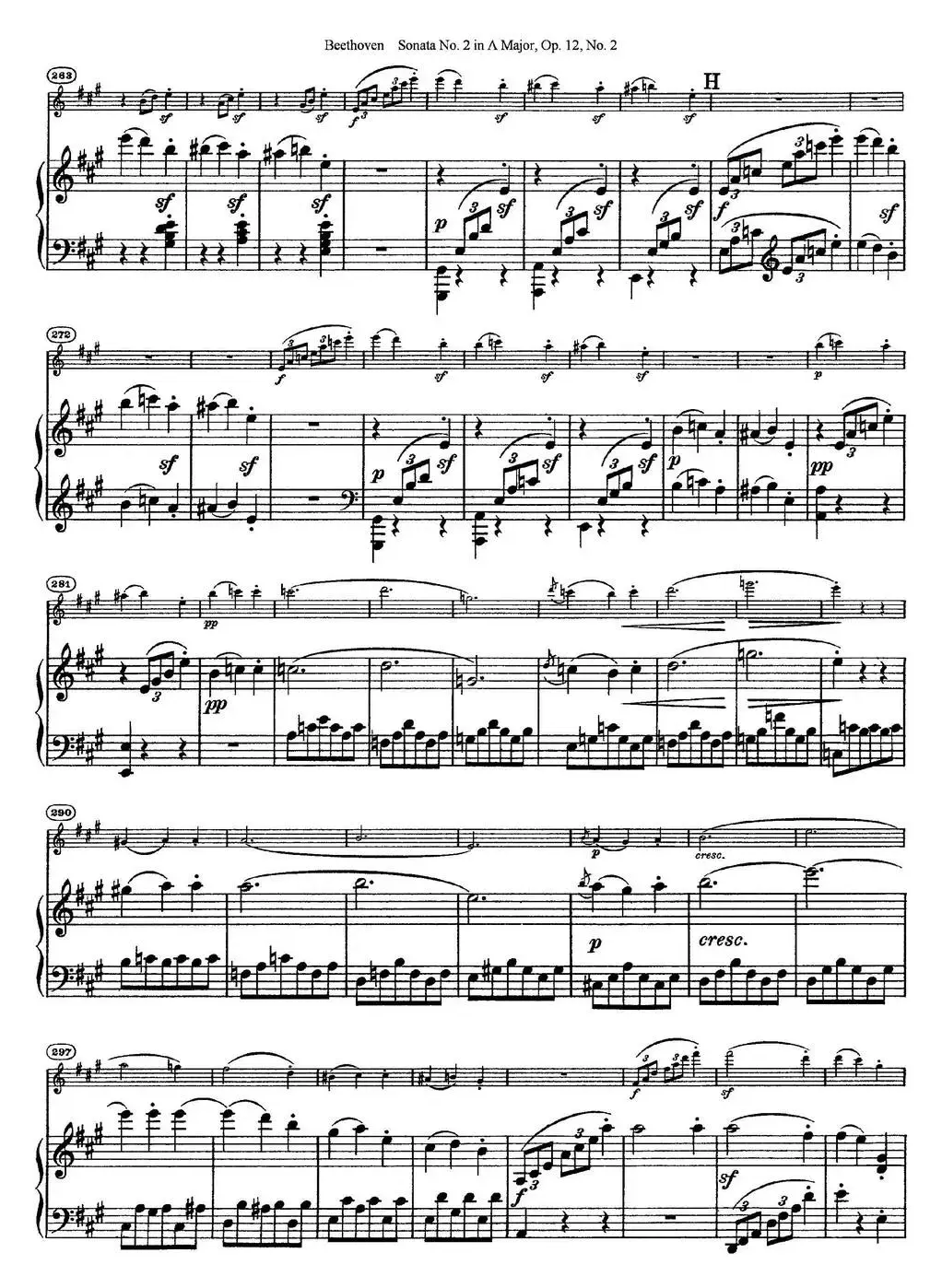 Violin Sonata No.2 in A Major Op.12 No.2（小提琴+钢琴伴奏）