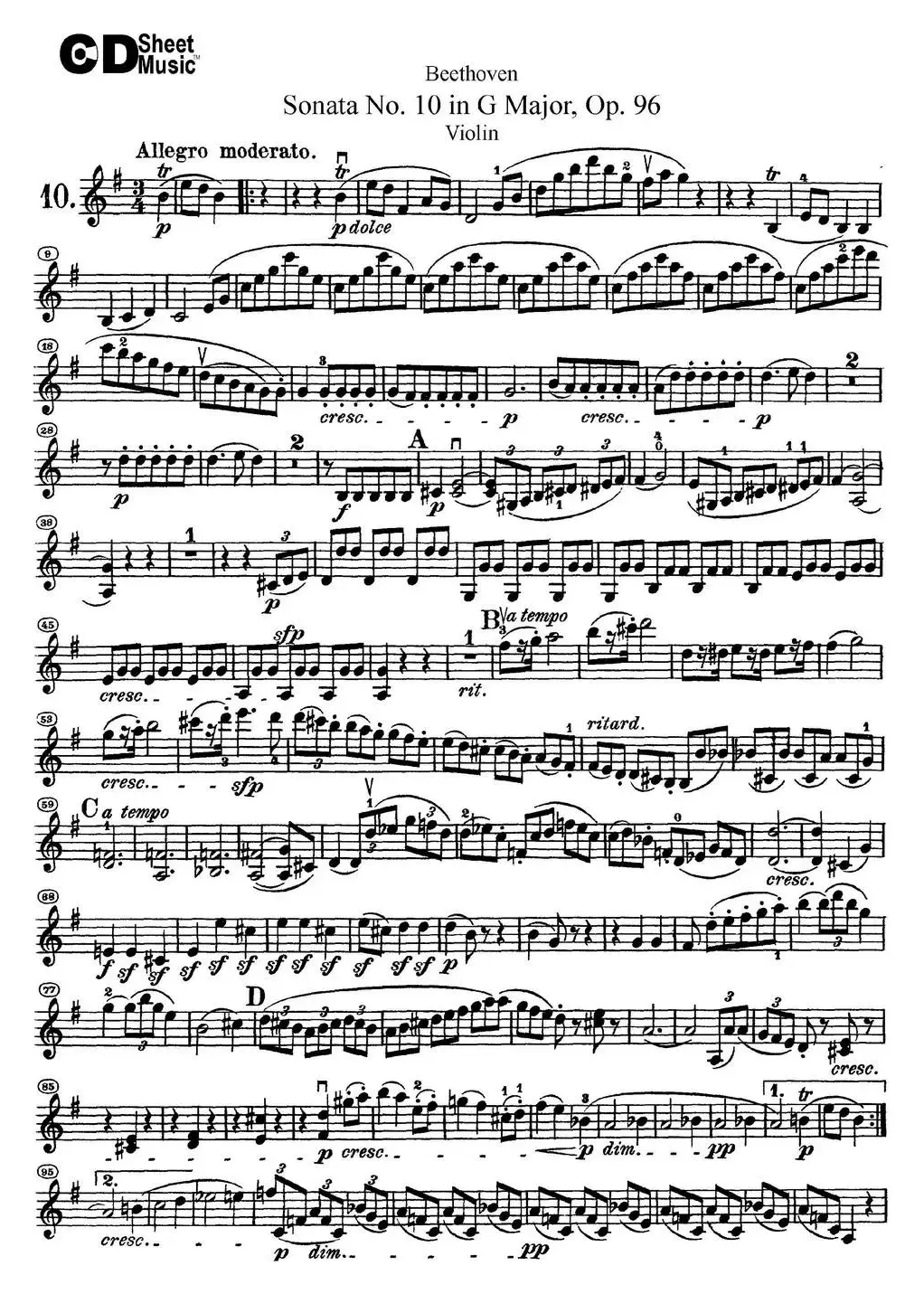 Violin Sonata No.10 in G Major Op.96