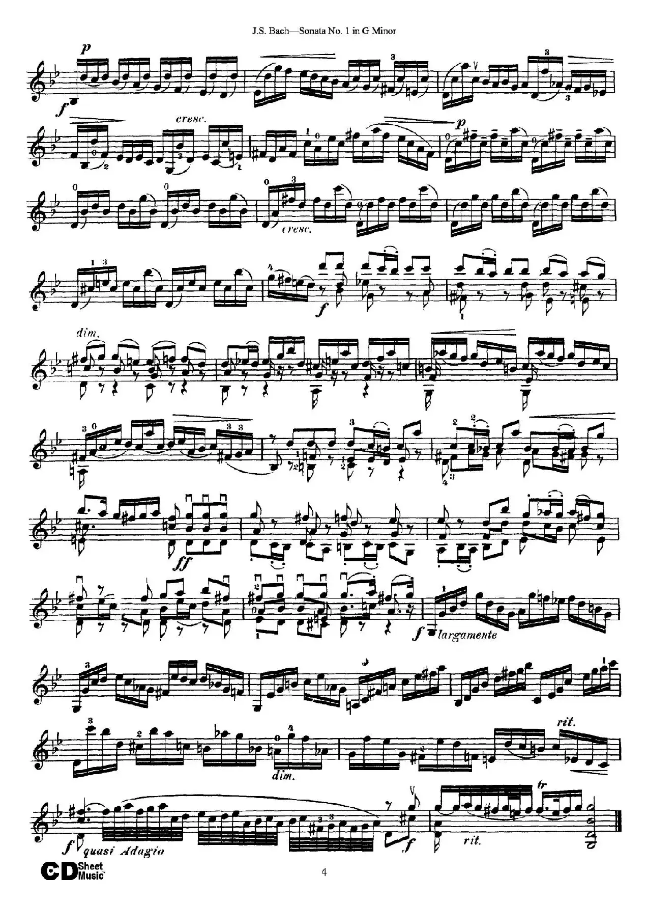 6 Violin Sonatas and Partitas 1.Sonata No.1 G Minor