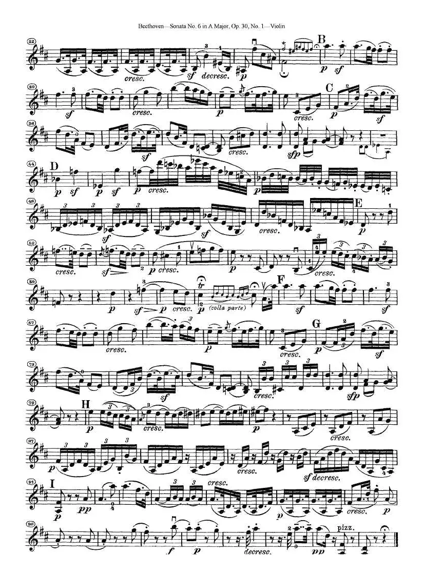 Sonata No.6 in A Major，Op.30，No.1（第六号小提琴奏鸣曲A大调op.）