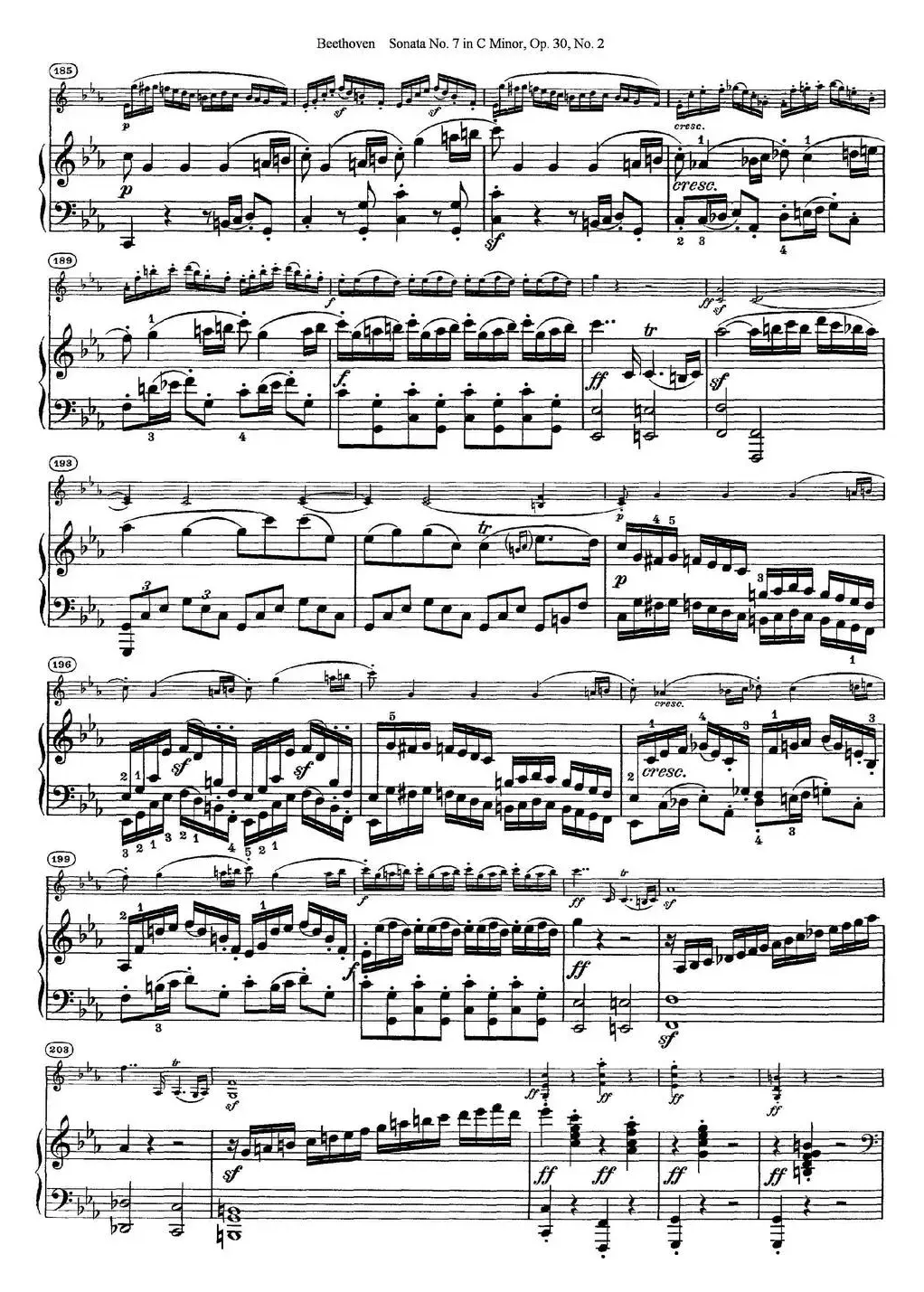 Violin Sonata No.7 in C Minor Op.30 No.2（小提琴+钢琴伴奏）