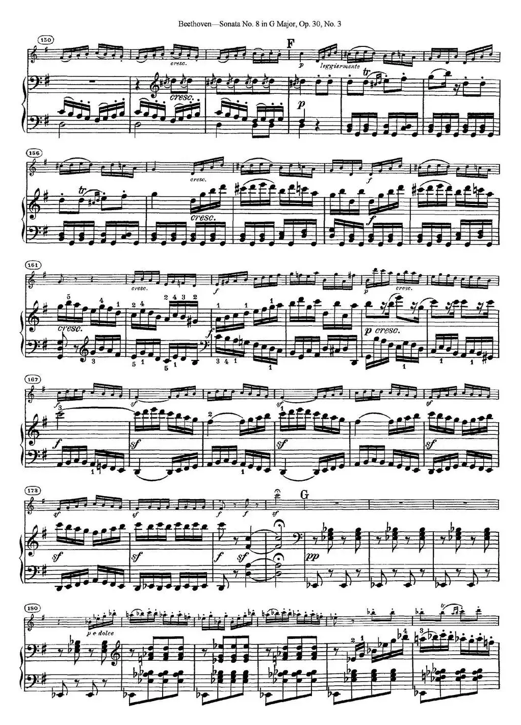 Violin Sonata No.8 in G Major Op.30 No.3（小提琴+钢琴伴奏）