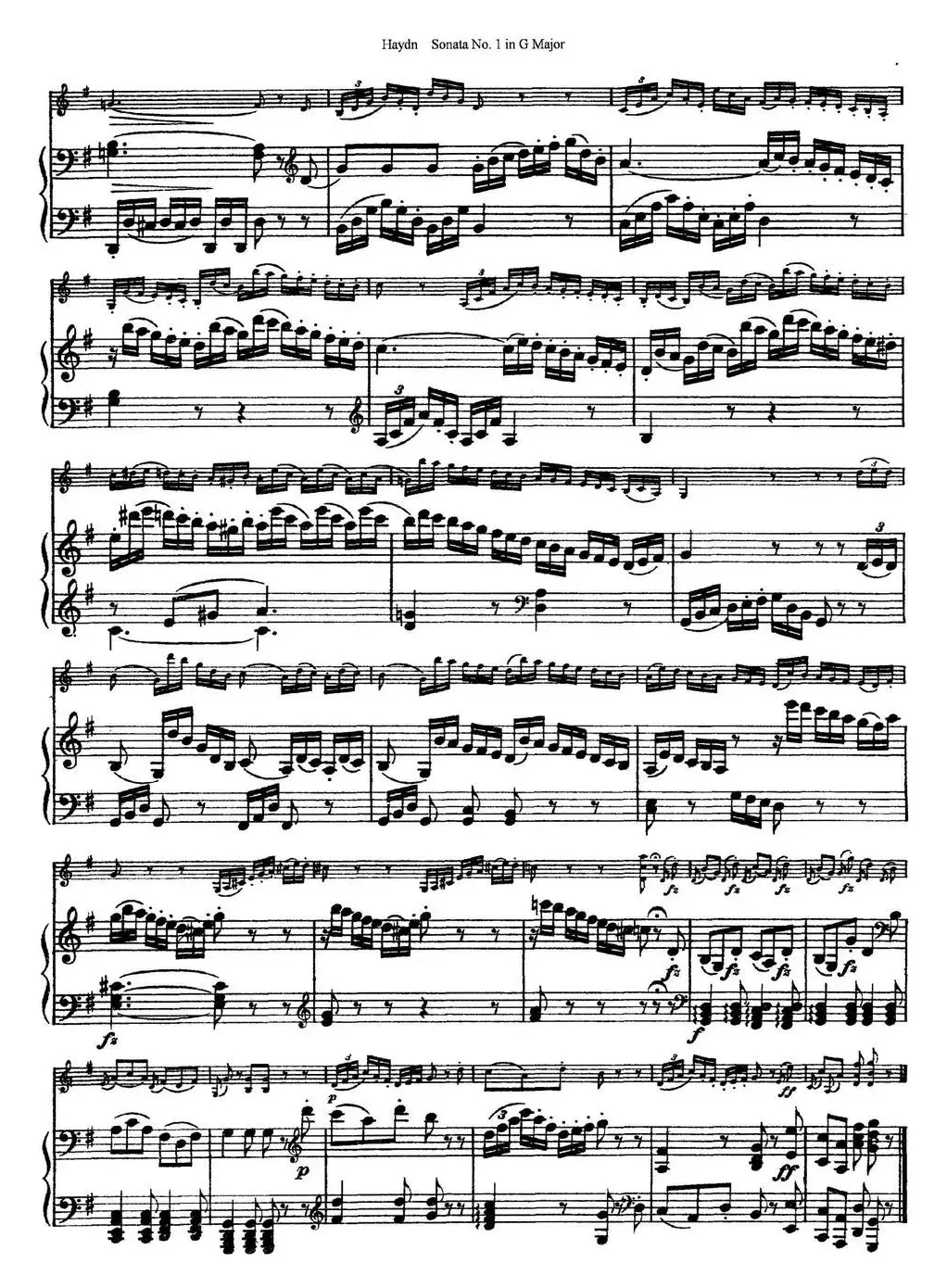 Violin Sonata No.1 in G Major（小提琴+钢琴伴奏）