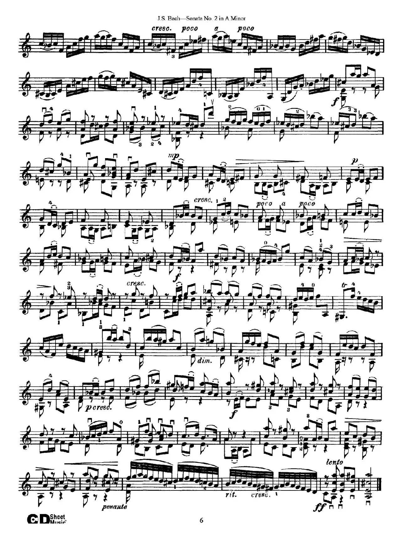 6 Violin Sonatas and Partitas 3.Sonata No.2 A Minor