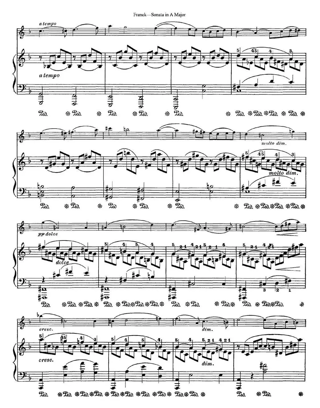 Franck Sonata in A Major（小提琴+钢琴伴奏）