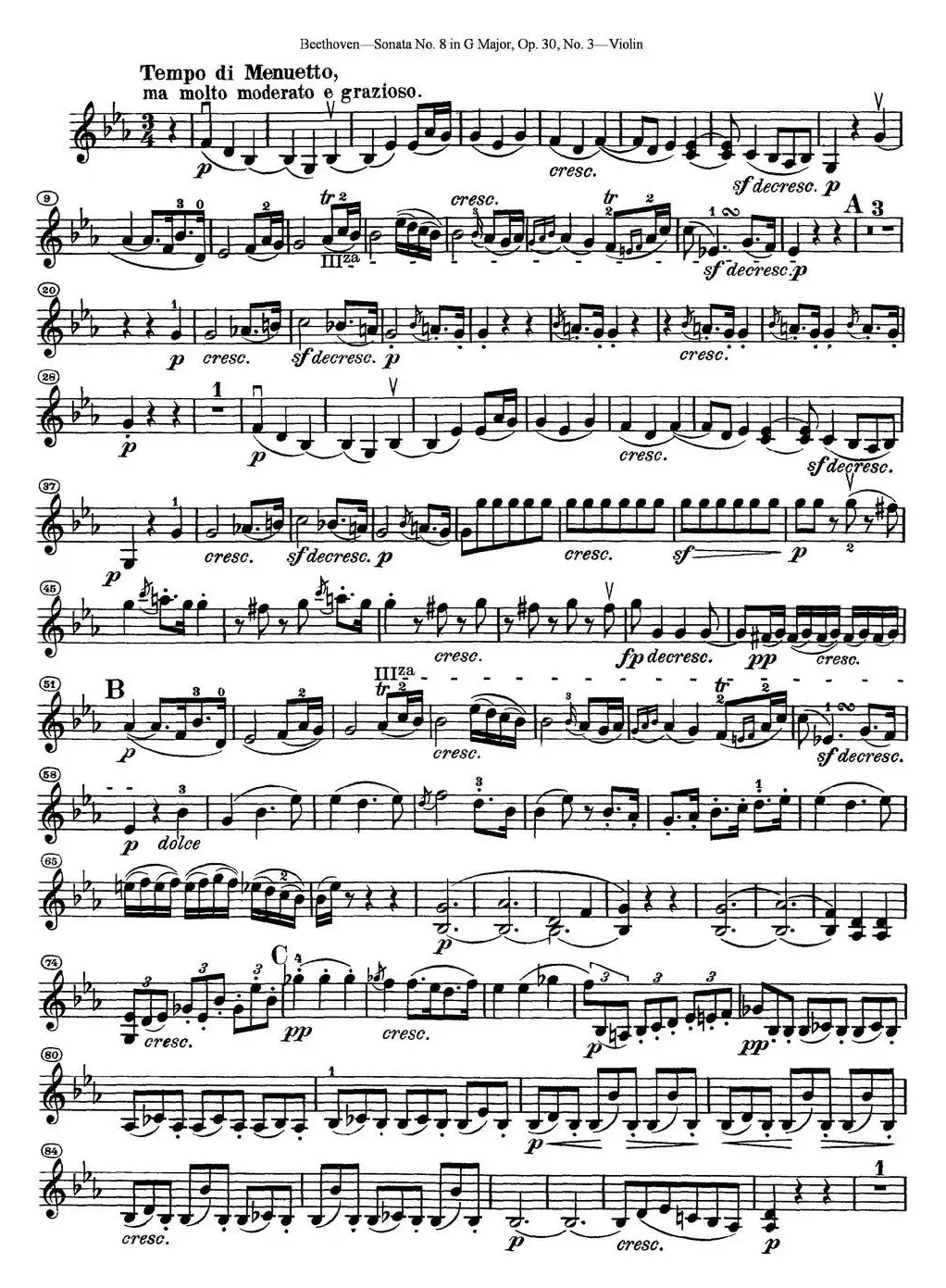 Violin Sonata No.8 in G Major Op.30 No.3