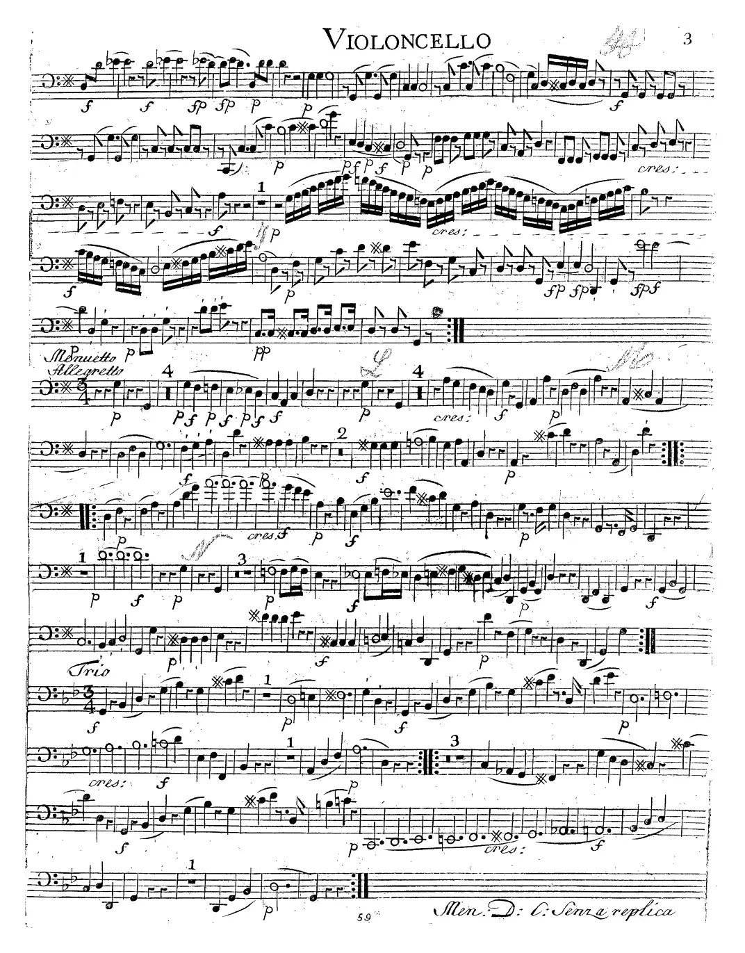 Mozart《Quartet No.14 in G Major,K.387》（Cello分谱）