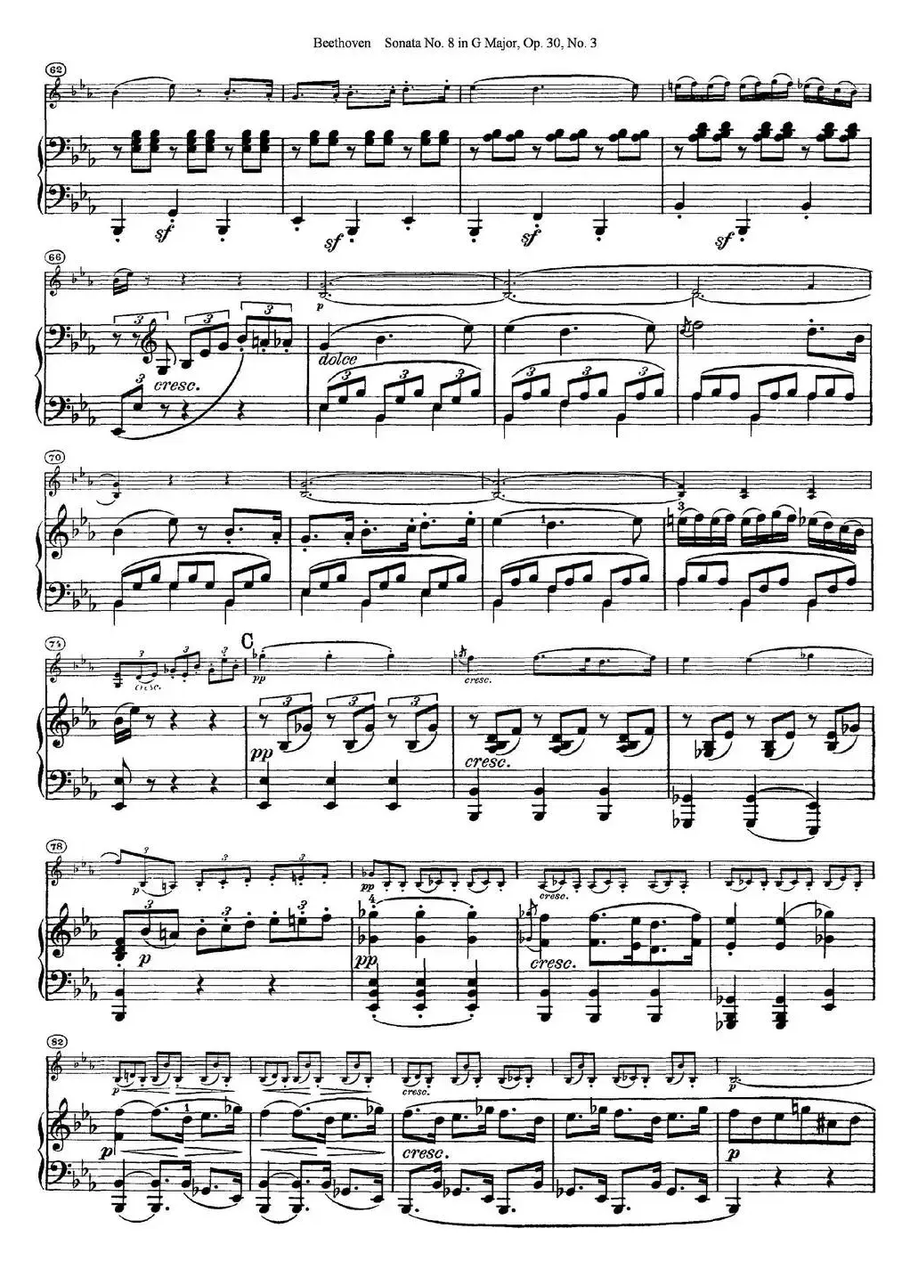 Violin Sonata No.8 in G Major Op.30 No.3（小提琴+钢琴伴奏）