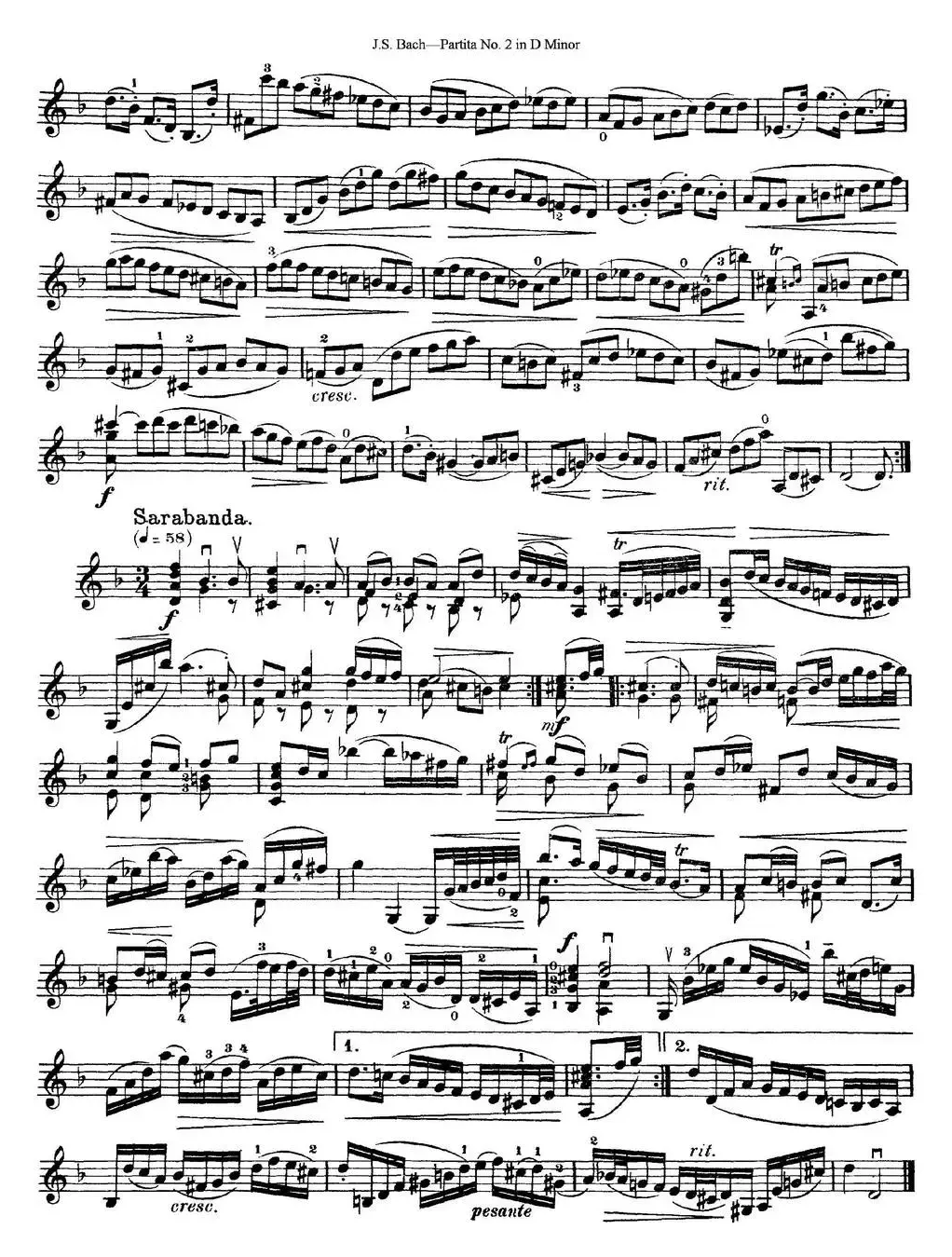 6 Violin Sonatas and Partitas 4.Partita No.2 in D Minor