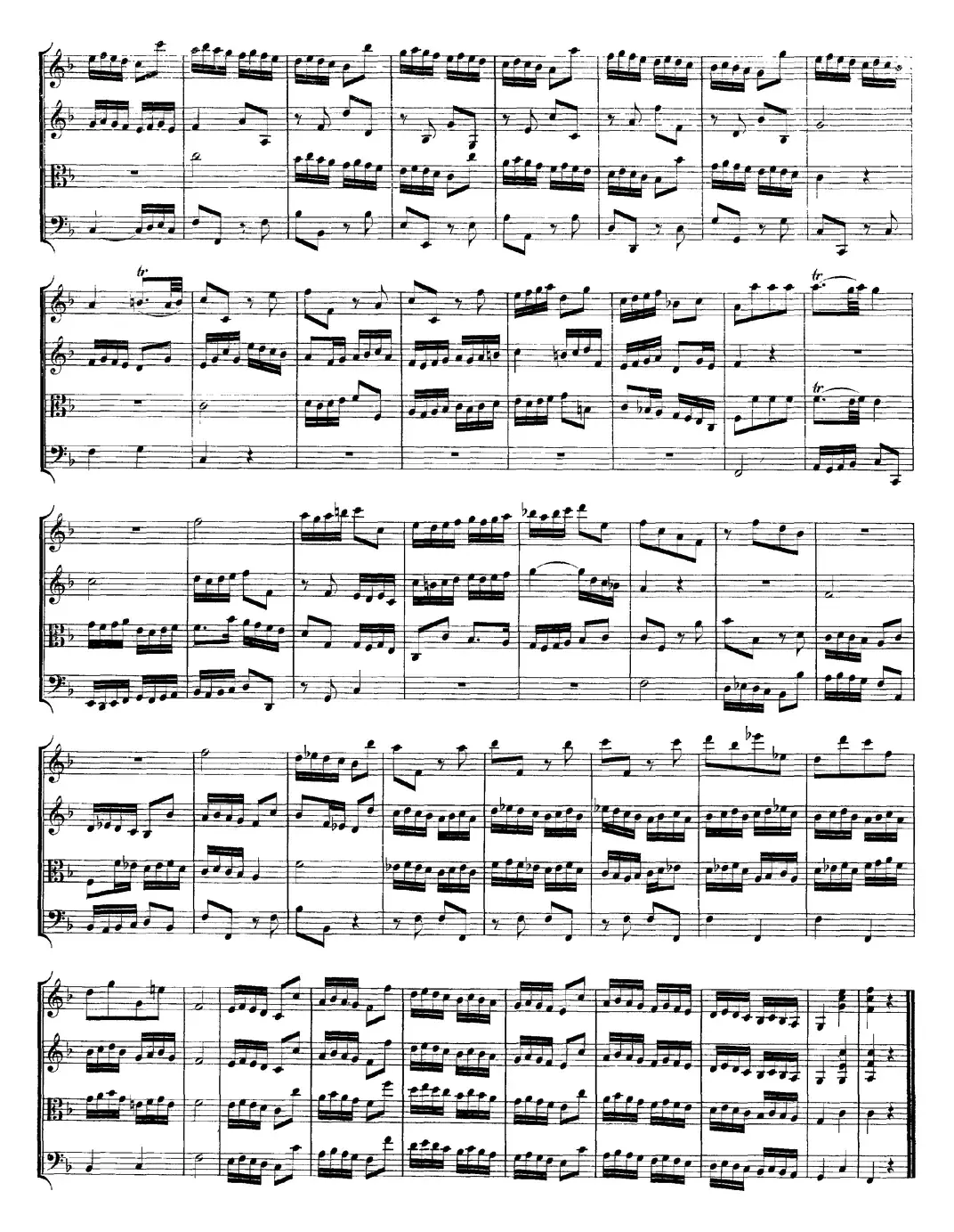 Mozart《Quartet No.8 in F Major,K.168》（总谱）