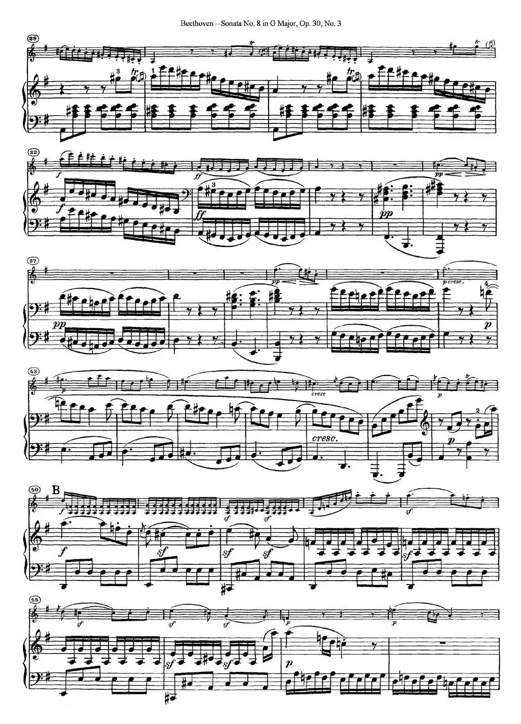 Violin Sonata No.8 in G Major Op.30 No.3（小提琴+钢琴伴奏）