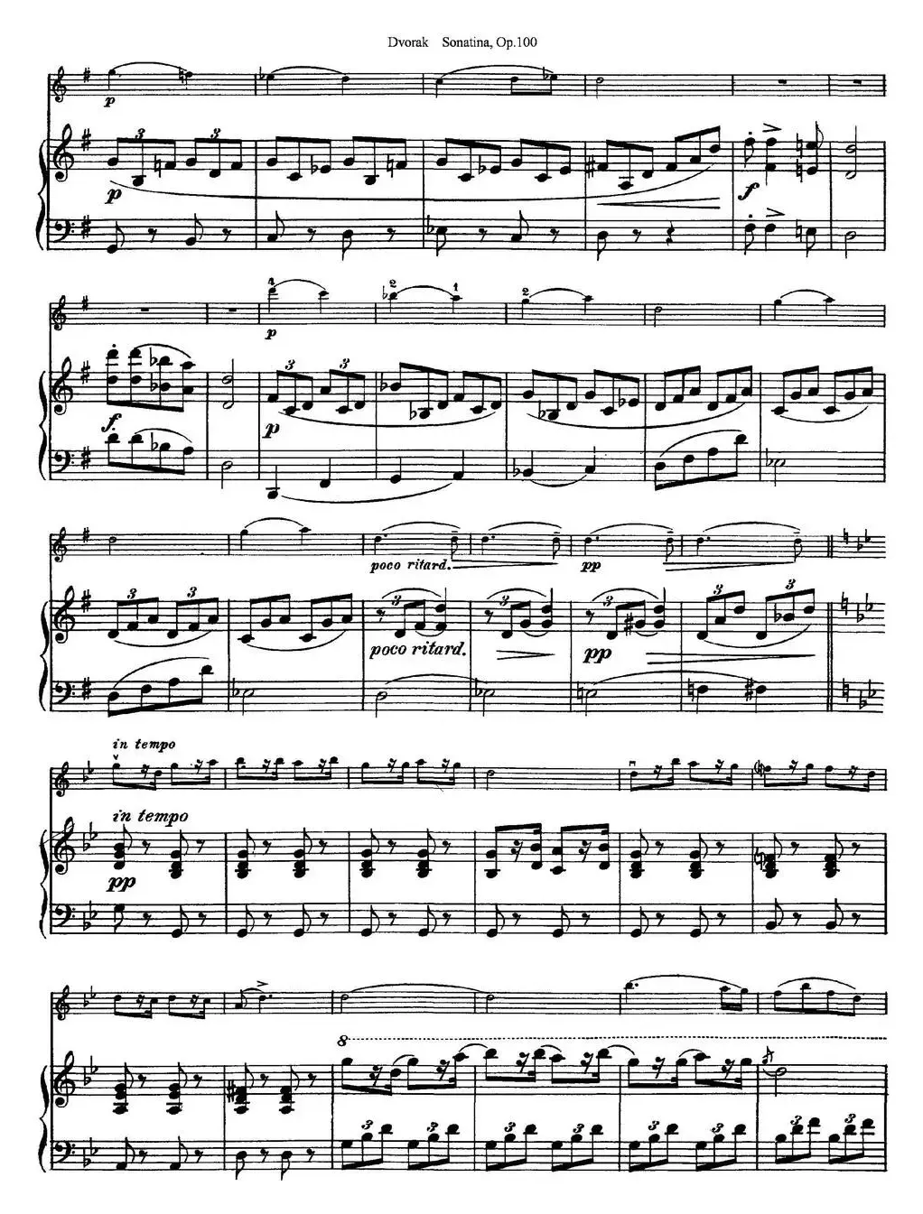 Violin Sonatina Op.100（小提琴+钢琴伴奏）