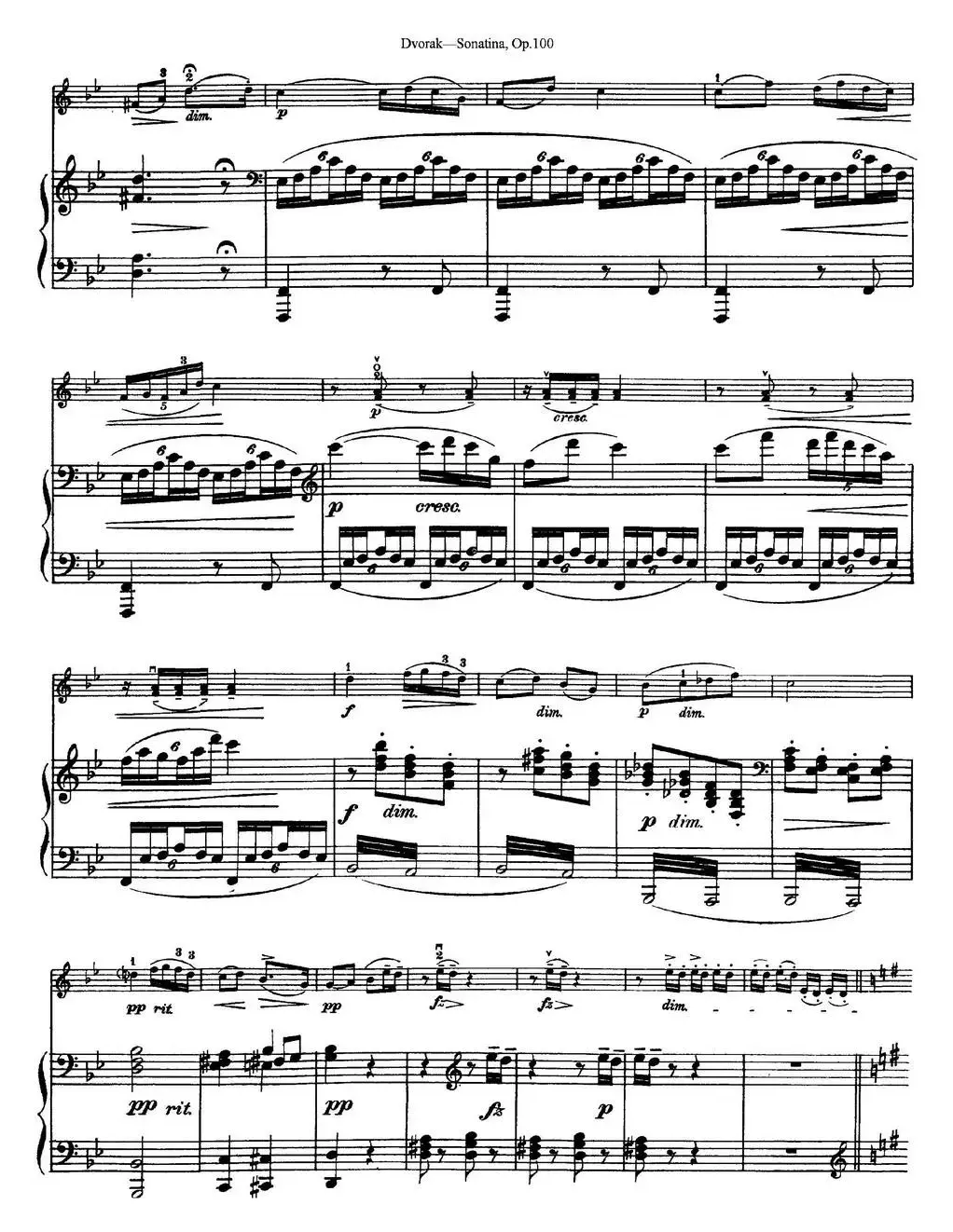 Violin Sonatina Op.100（小提琴+钢琴伴奏）