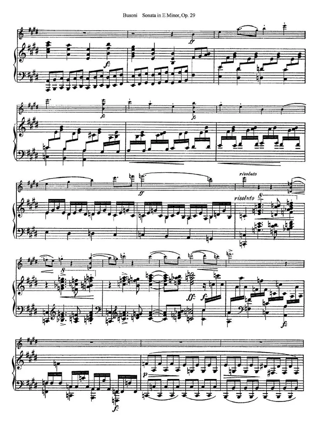 Violin Sonata No.1 in E Minor Op.29（小提琴+钢琴伴奏）